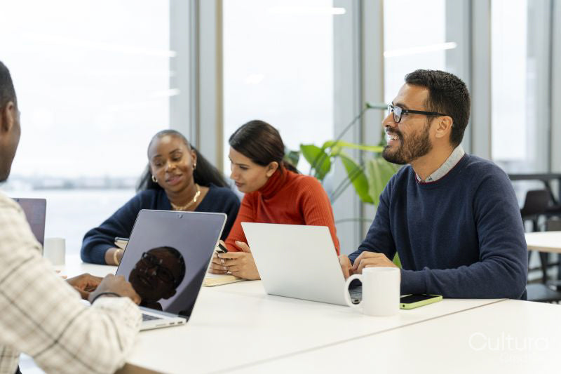 Office workers working together