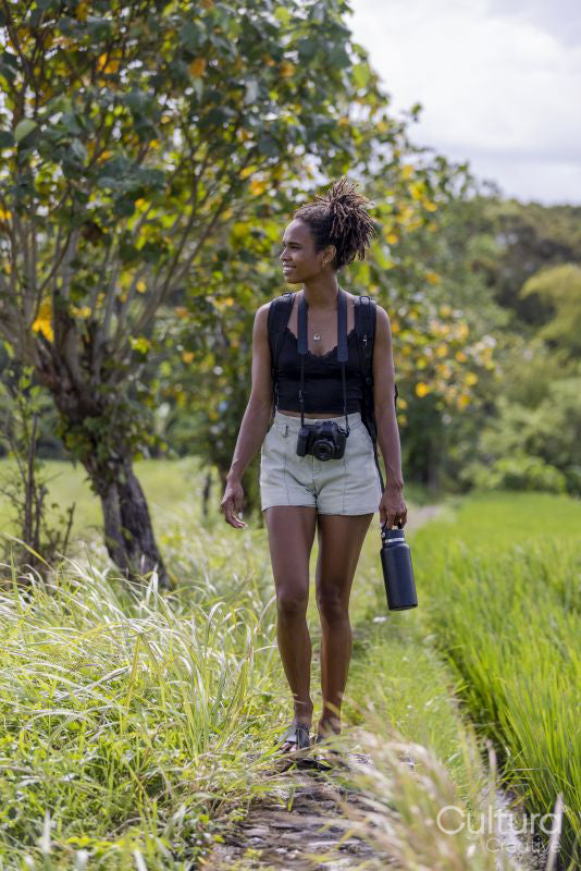 Indonesia, Bali, Front view of female tourist walking in nature