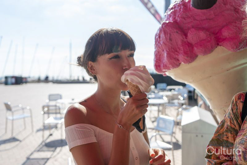 Woman eating ice-cream