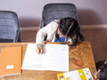Girl doing homework