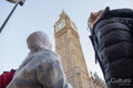 Young female tourists in hijabs looking at Big Ben