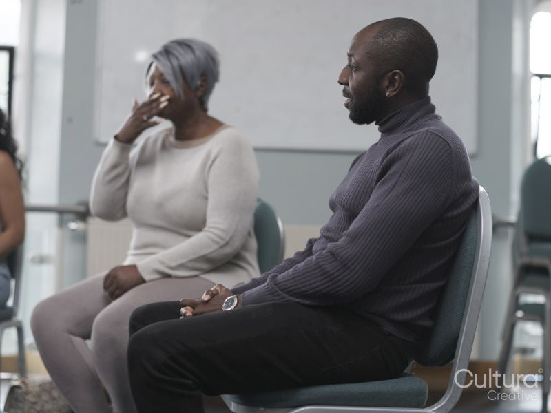 People in group therapy session