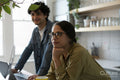 Creative professionals having meeting in office kitchen