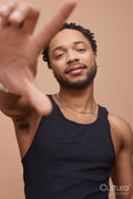 Studio portrait of happy handsome man