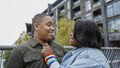 Two women being affectionate