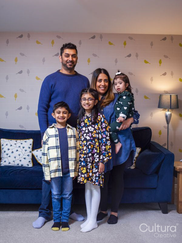 Portrait of family with children