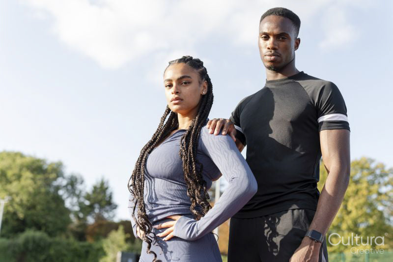 Portrait of couple of athletes