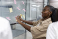 Office workers taking part in skills development meeting