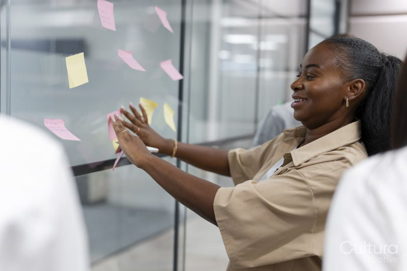 Office workers taking part in skills development meeting