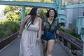 couple holding hands and laughing