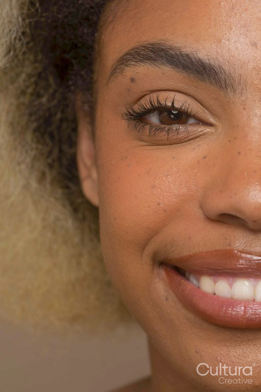 Close-up of smiling woman''s face