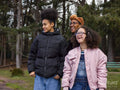 Mother with two daughters in park