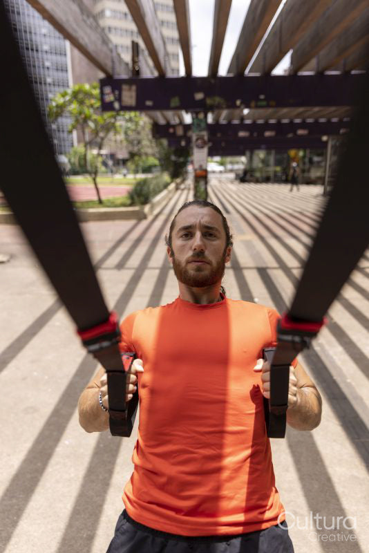Man exercising in park