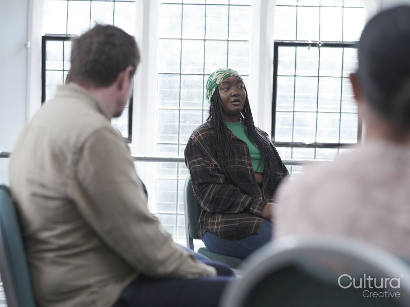 People in group therapy session