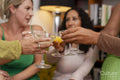 Group of women celebrating at home