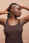 Profile portrait of beautiful woman with mohawk hair