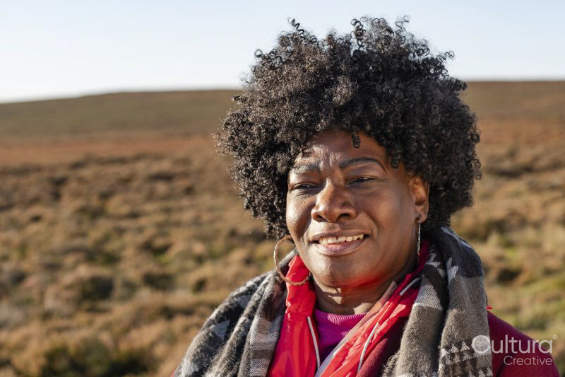 Portrait of senior woman in winter clothing