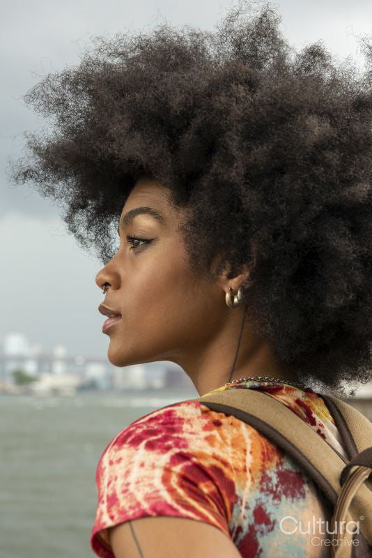 Young woman with backpack