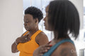Women practicing pranayama in yoga studio