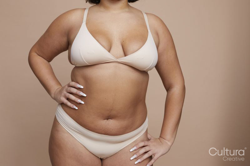 Studio shot of female body in lingerie