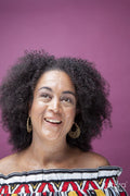 Studio shot of smiling mature woman