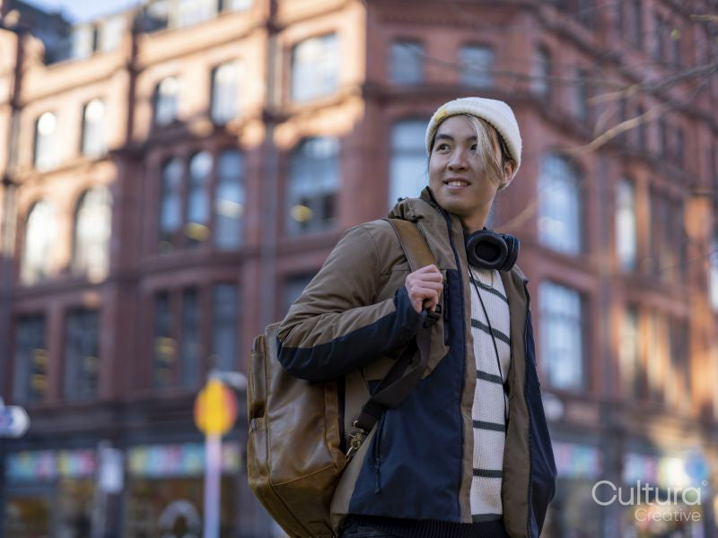 Portrait of smiling man looking away