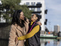 Two young women in urban setting