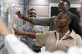 Office workers taking part in skills development meeting