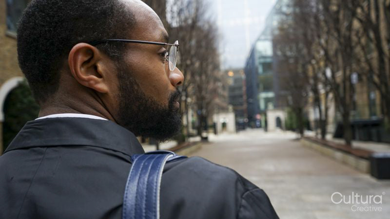 Business man in empty street