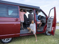 Father with children in van