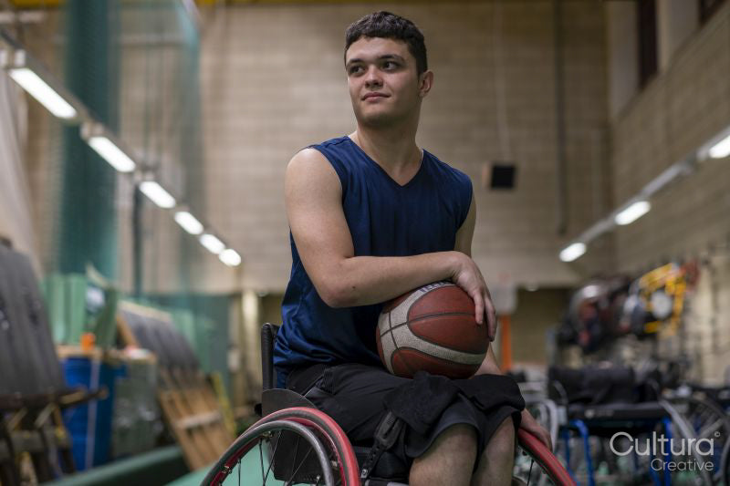 Male basketball player in wheelchair