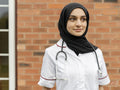Portrait of female doctor wearing hijab