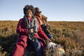 Portrait of two senior women in moorland