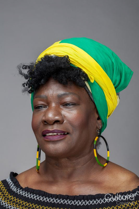 Studio shot of mature woman wearing a headscarf