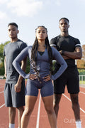 Group of athletes standing at sports track