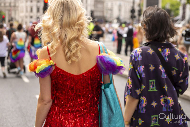 Women taking part in LGBT pride parade
