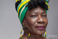 Studio portrait of mature woman wearing a headscarf