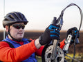 Disabled man on handcycle