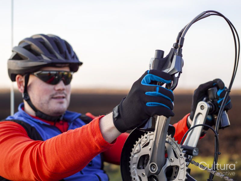 Disabled man on handcycle