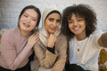 Portrait of smiling women