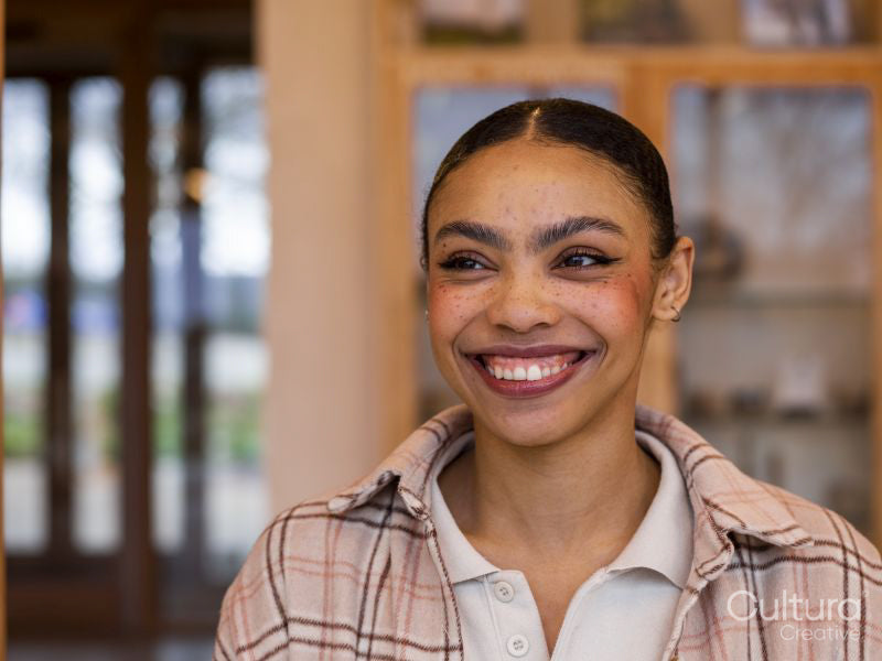 Portrait of young woman smiling