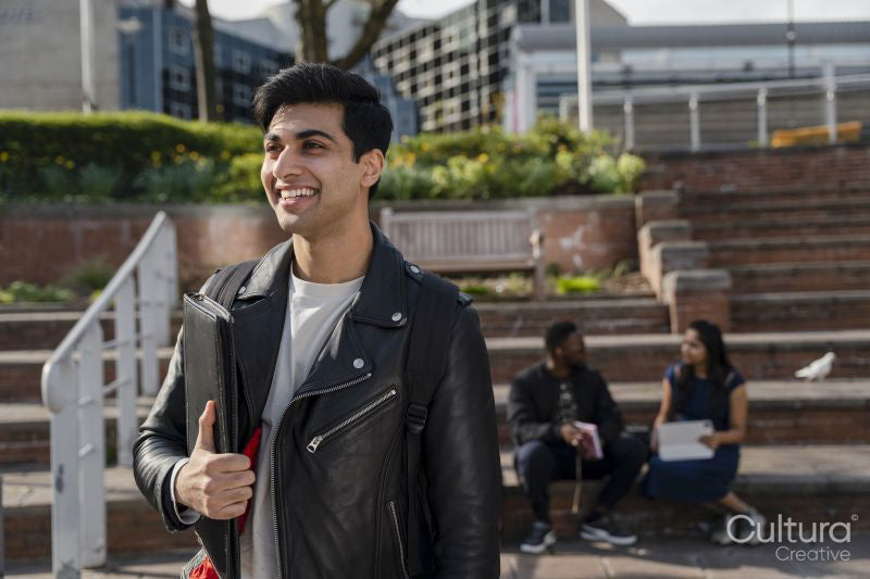 Smiling male student on campus