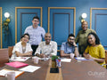 Group portrait of business people in office