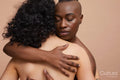 Studio portrait of happy couple