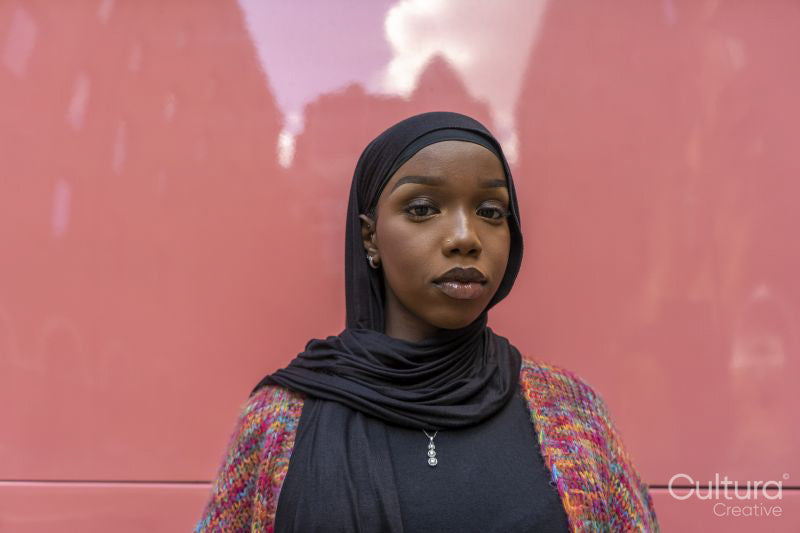 Portrait of young woman wearing hijab