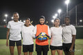 Team portrait of female soccer players