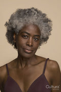 Studio portrait of mature woman