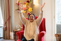 Senior woman exercising in nursing home