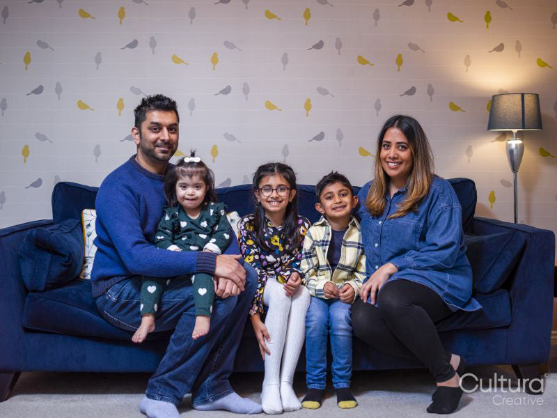Portrait of family with children
