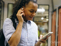 Woman using smart phone